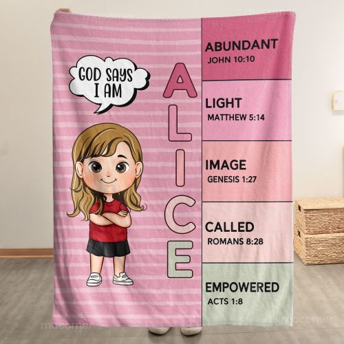 God Says I Am Name Meaning On Bible - Personalized Blanket Big Size