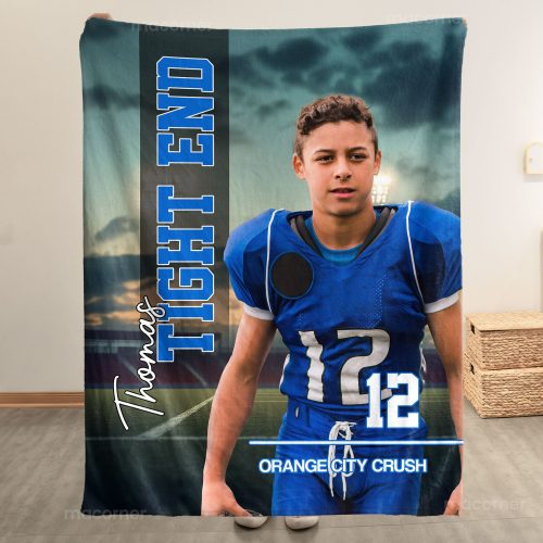 Sport Lovers - Basketball, Football, Baseball, Soccer, Softball Boy, Girls - Personalized Photo Blanket Big Size