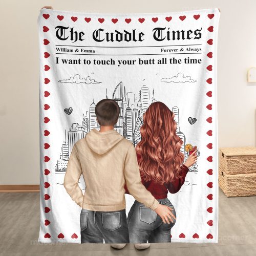 The Cuddle Times Naughty Couple - Personalized Blanket Big Size
